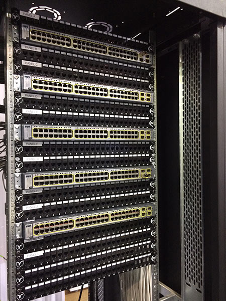 Data network cabinet installation by PRG Networks